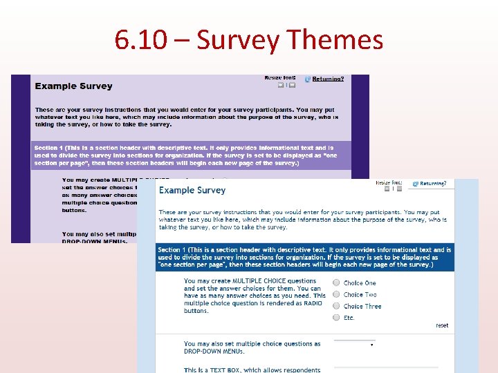 6. 10 – Survey Themes 