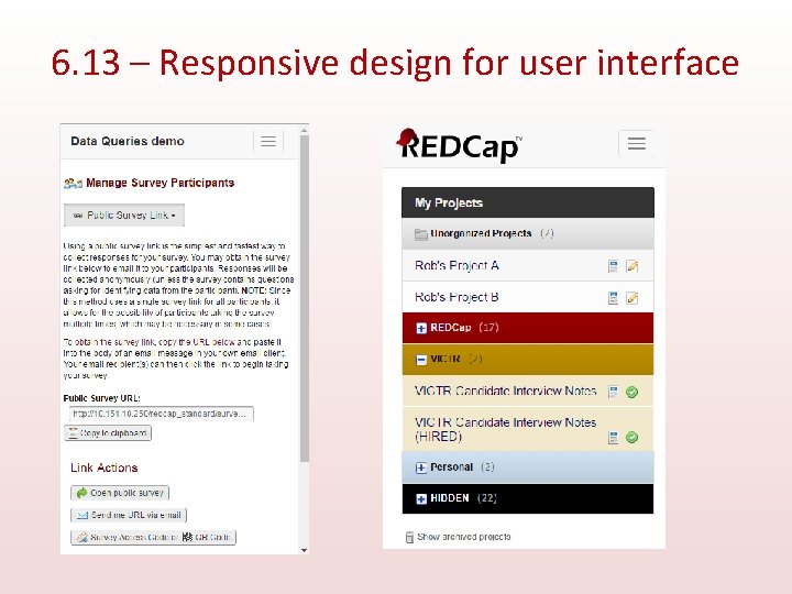 6. 13 – Responsive design for user interface 