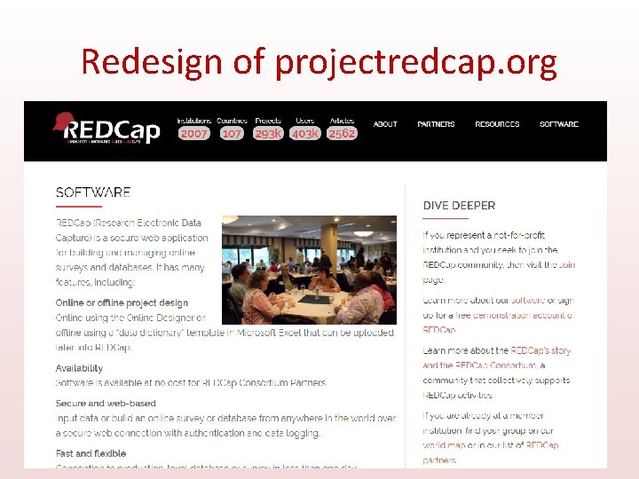 Redesign of projectredcap. org 