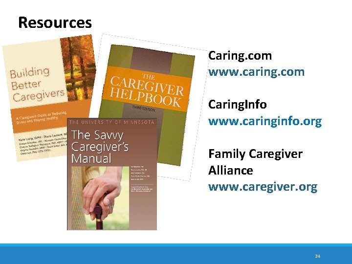 Resources Caring. com www. caring. com Caring. Info www. caringinfo. org Family Caregiver Alliance