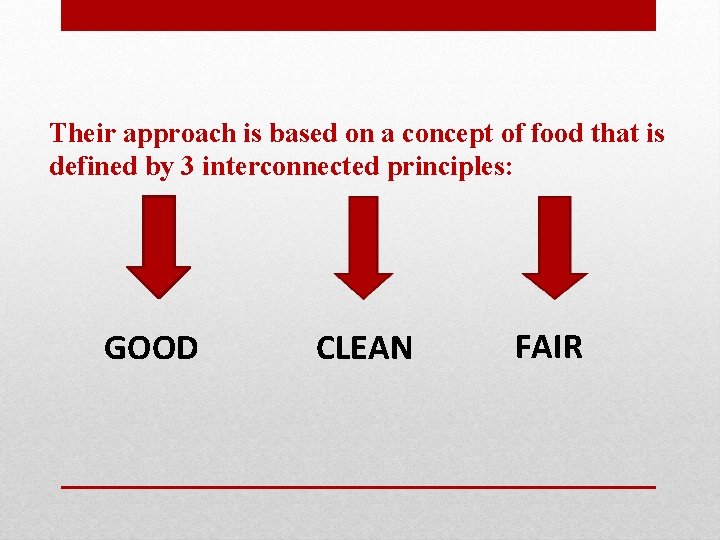 Their approach is based on a concept of food that is defined by 3