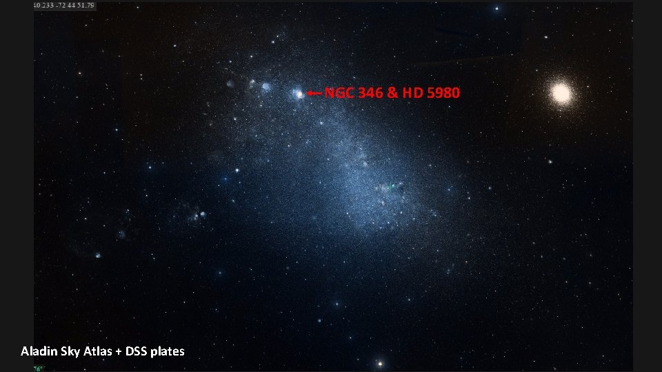 NGC 346 & HD 5980 Aladin Sky Atlas + DSS plates 