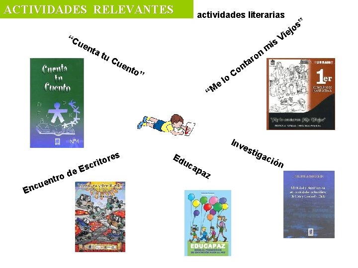 ACTIVIDADES RELEVANTES “C ue nta tu actividades literarias Cu en to” e “M lo