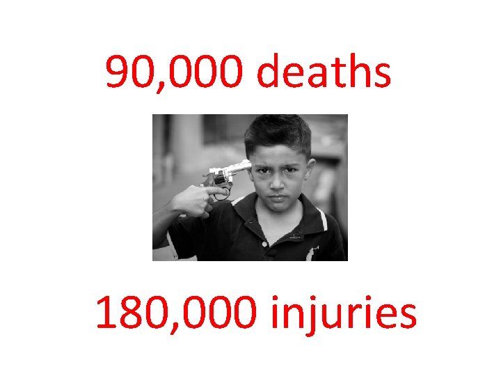90, 000 deaths 180, 000 injuries 