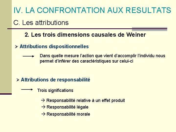 IV. LA CONFRONTATION AUX RESULTATS C. Les attributions 2. Les trois dimensions causales de