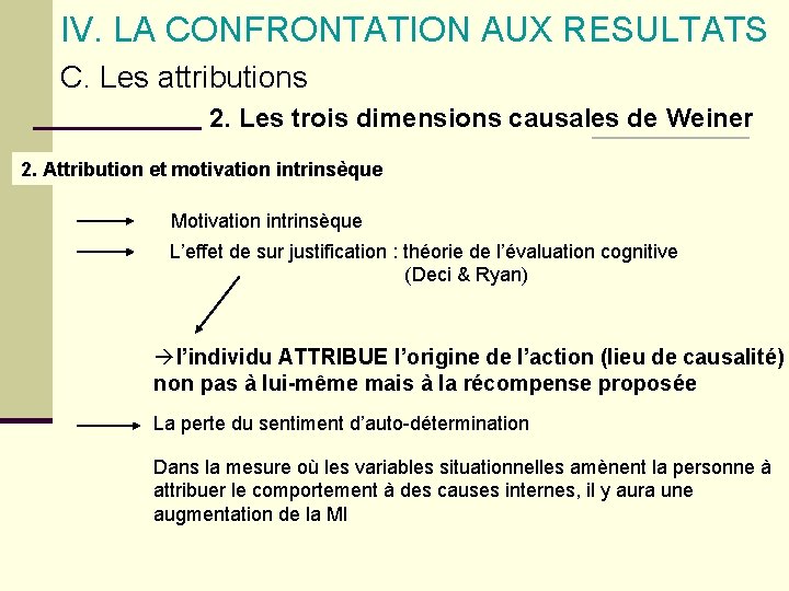 IV. LA CONFRONTATION AUX RESULTATS C. Les attributions 2. Les trois dimensions causales de