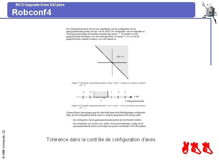 IRC 5 Upgrade from S 4 Cplus © ABB University -22 Robconf 4 Tolérance