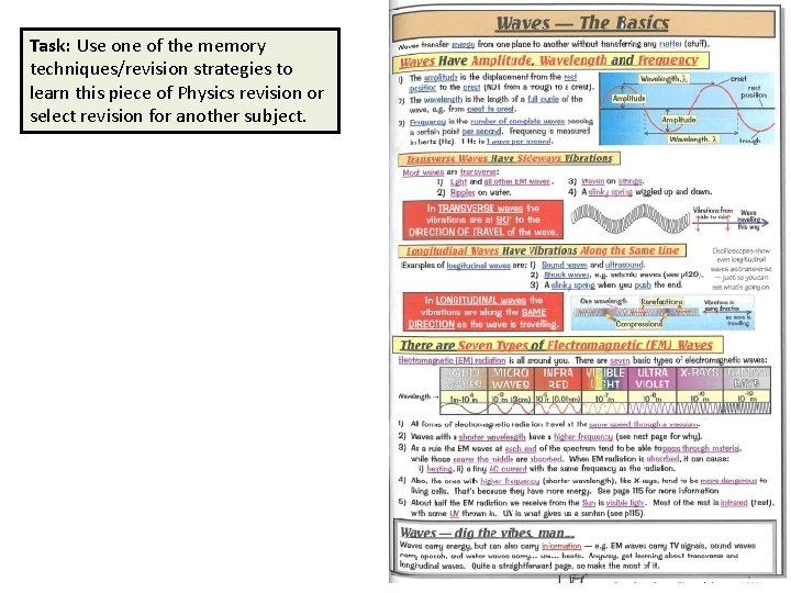 Task: Use one of the memory techniques/revision strategies to learn this piece of Physics