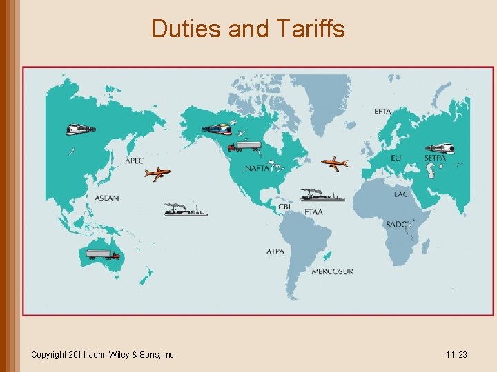 Duties and Tariffs Copyright 2011 John Wiley & Sons, Inc. 11 -23 