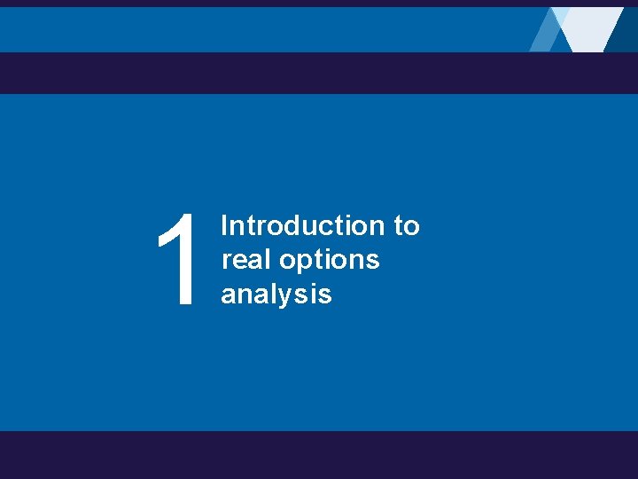 1 Introduction to real options analysis 