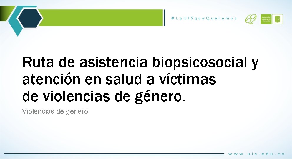Ruta de asistencia biopsicosocial y atención en salud a víctimas de violencias de género.