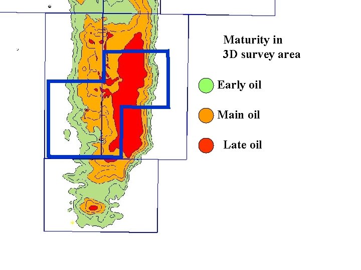 Maturity in 3 D survey area Early oil Main oil Late oil © NERC