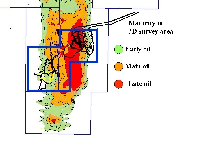 Maturity in 3 D survey area Early oil Main oil Late oil © NERC