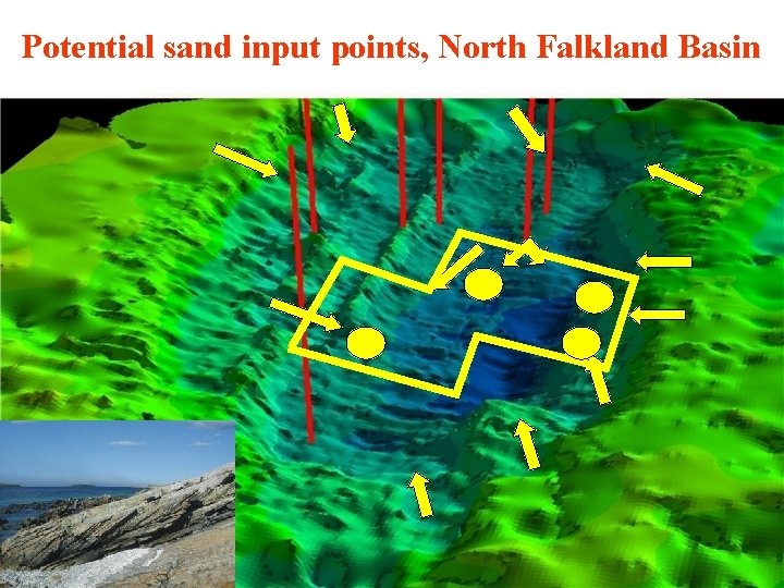 Potential sand input points, North Falkland Basin © NERC All rights reserved 