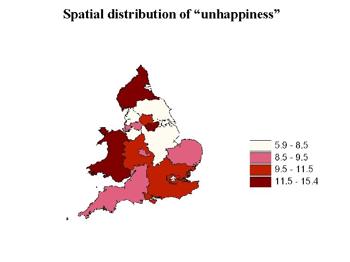 Spatial distribution of “unhappiness” 