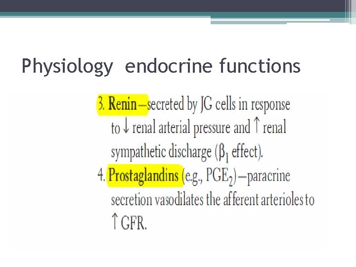 Physiology endocrine functions 