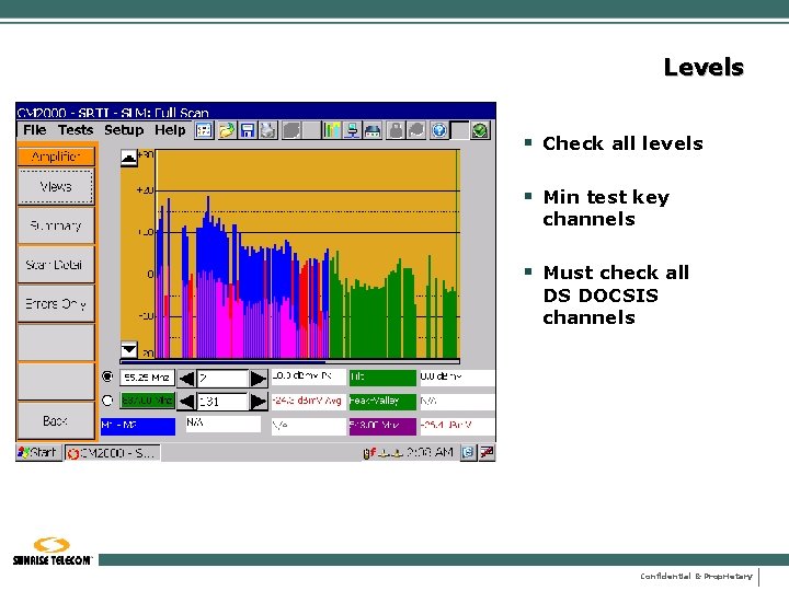 Levels § Check all levels § Min test key channels § Must check all