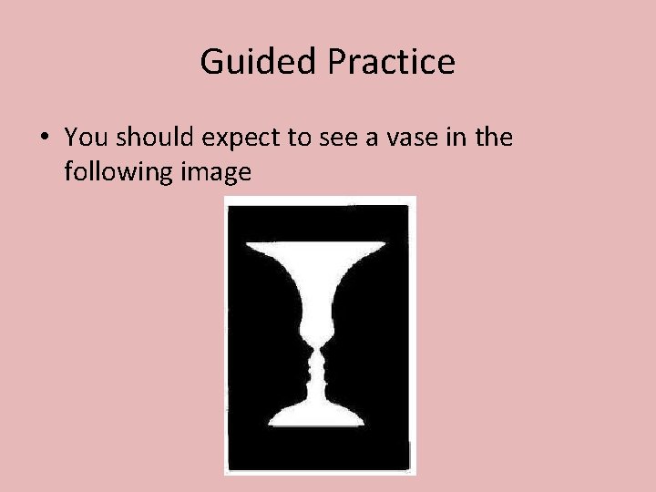 Guided Practice • You should expect to see a vase in the following image