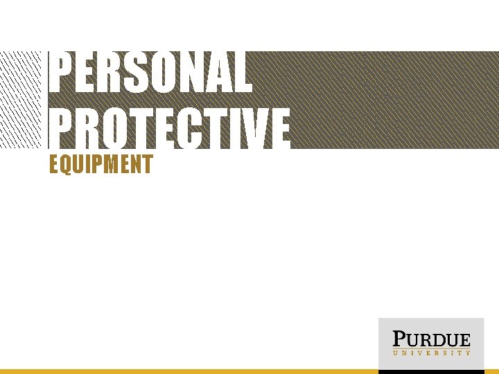 PERSONAL PROTECTIVE EQUIPMENT 