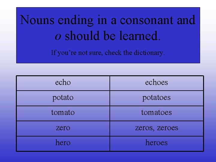Nouns ending in a consonant and o should be learned. If you’re not sure,