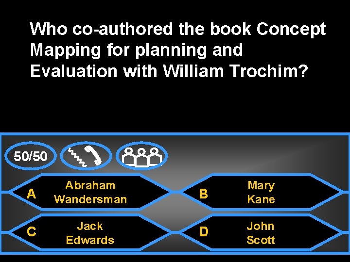 Who co-authored the book Concept Mapping for planning and Evaluation with William Trochim? 50/50