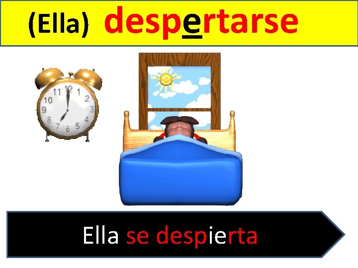 (Ella) despertarse Ella se despierta 