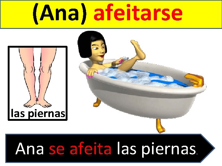 (Ana) afeitarse las piernas Ana se afeita las piernas . 