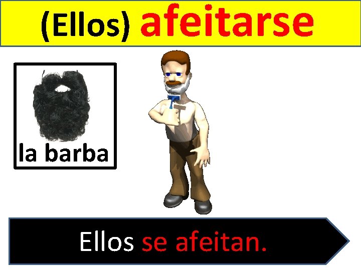 (Ellos) afeitarse la barba Ellos se afeitan. 