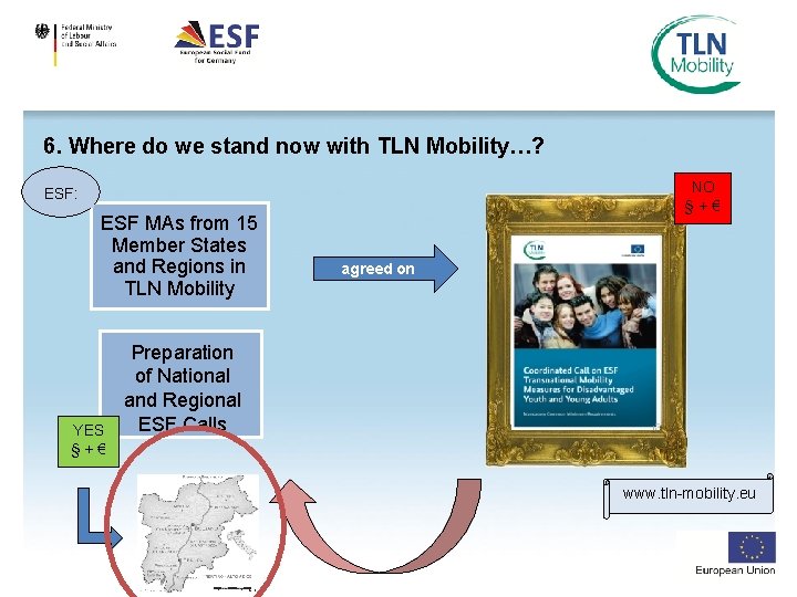 6. Where do we stand now with TLN Mobility…? NO §+€ ESF: ESF MAs