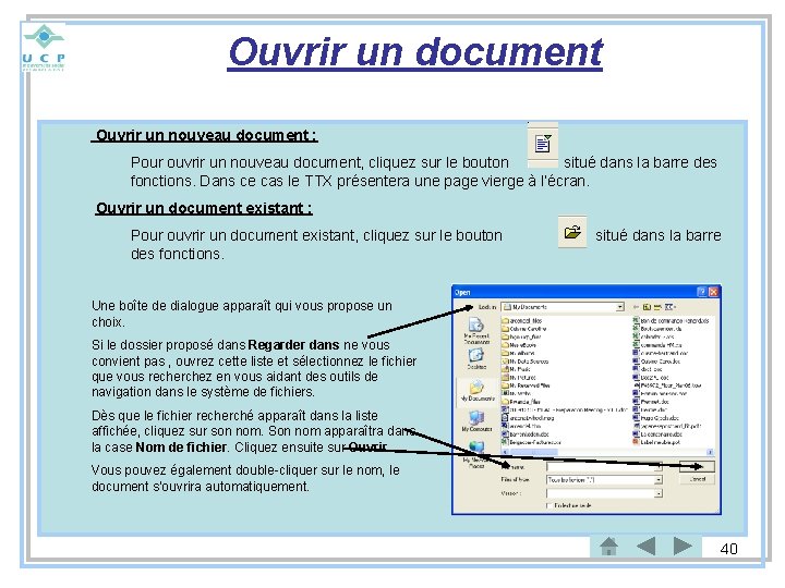 Ouvrir un document Ouvrir un nouveau document : Pour ouvrir un nouveau document, cliquez