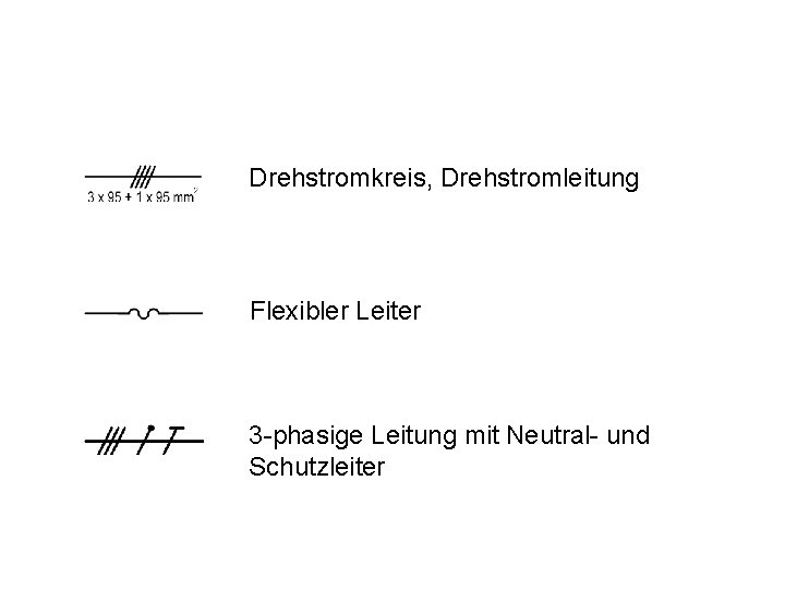 Drehstromkreis, Drehstromleitung Flexibler Leiter 3 -phasige Leitung mit Neutral- und Schutzleiter 