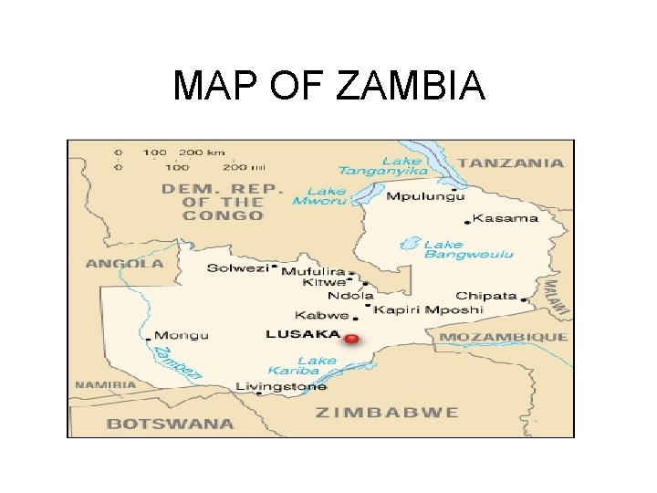 MAP OF ZAMBIA 