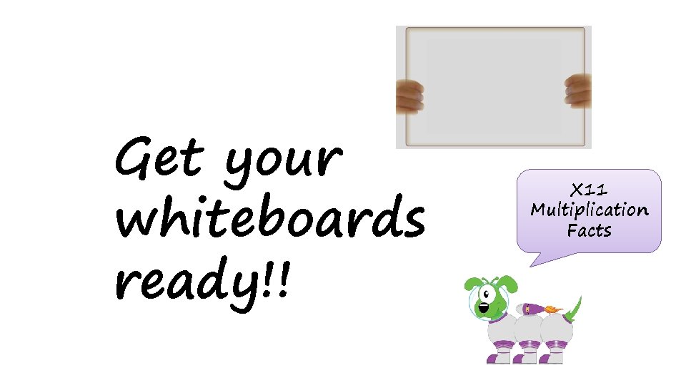 Get your whiteboards ready!! X 11 Multiplication Facts 