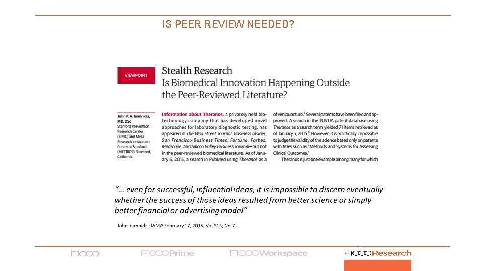 IS PEER REVIEW NEEDED? 