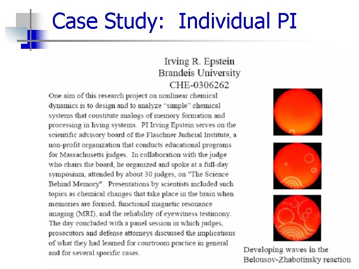 Case Study: Individual PI 