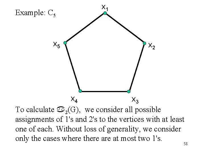 Example: C 5 x 1 x 2 x 4 x 3 To calculate 2(G),