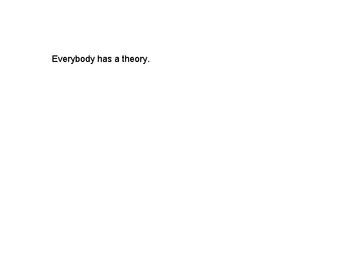 Everybody has a theory. 