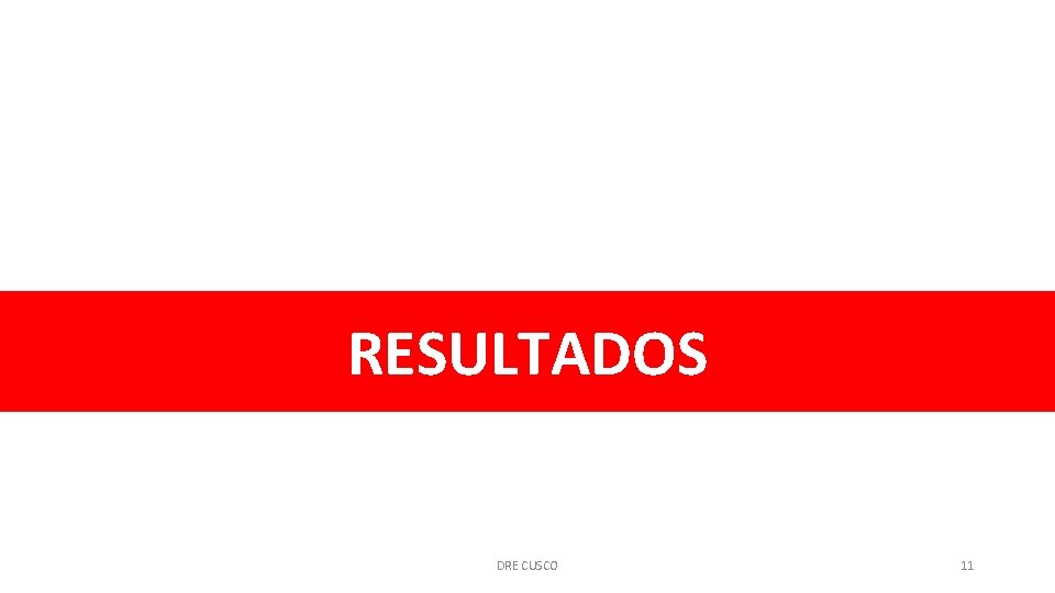 RESULTADOS DRE CUSCO 11 