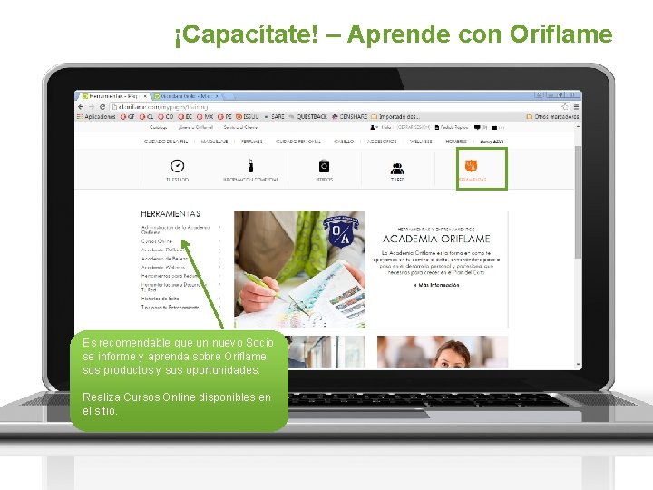 ¡Capacítate! – Aprende con Oriflame Es recomendable que un nuevo Socio se informe y