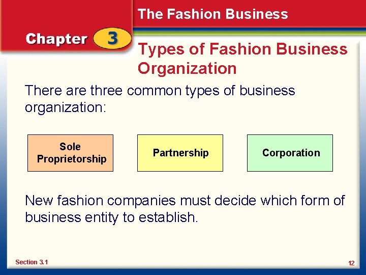 The Fashion Business Types of Fashion Business Organization There are three common types of