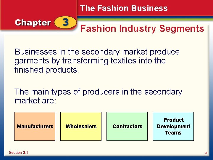 The Fashion Business Fashion Industry Segments Businesses in the secondary market produce garments by