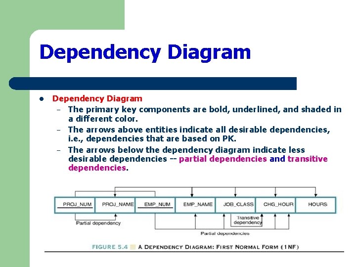 Dependency Diagram l Dependency Diagram – The primary key components are bold, underlined, and Dependency Diagram l Dependency Diagram – The primary key components are bold, underlined, and
