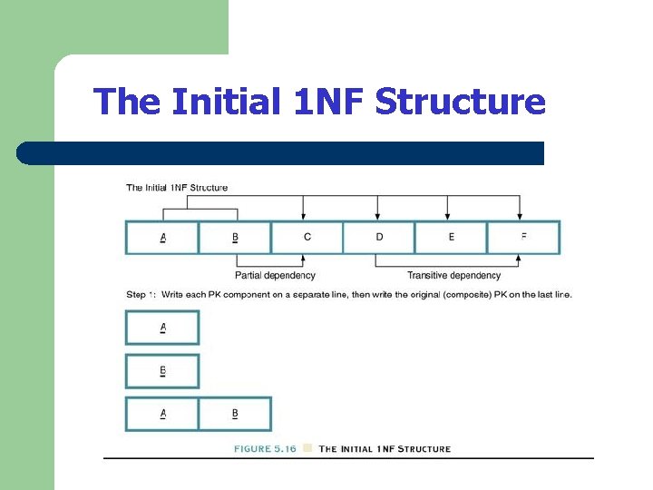 The Initial 1 NF Structure The Initial 1 NF Structure