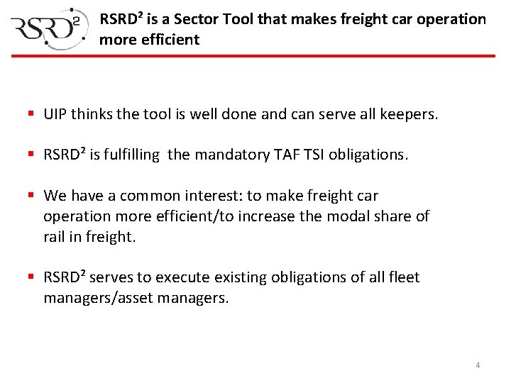 RSRD² is a Sector Tool that makes freight car operation more efficient § UIP