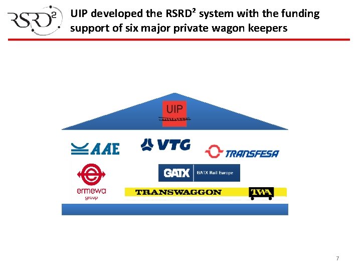 UIP developed the RSRD² system with the funding support of six major private wagon