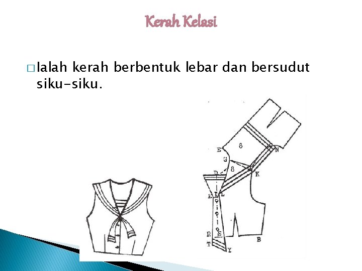 Kerah Kelasi � Ialah kerah berbentuk lebar dan bersudut siku-siku. 