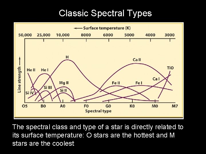 Classic Spectral Types The spectral class and type of a star is directly related