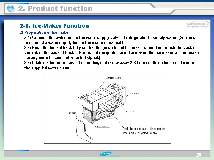 2. Product function 2 -6. Ice-Maker Function 2) Preparation of Ice-maker 2 -1) Connect