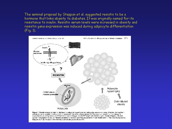 The seminal proposal by Steppan et al. suggested resistin to be a hormone that