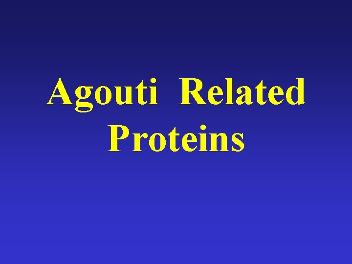 Agouti Related Proteins 